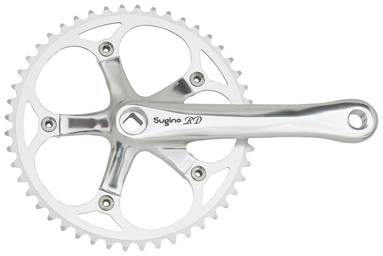 Sugino RD2 Crankset - 175mm, Single Speed, 48t, 130 BCD, Square Taper JIS Spindle Interface, Silver