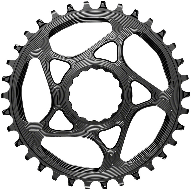 absoluteBLACK Round Narrow-Wide Direct Mount Chainring - 34t, CINCH Direct Mount, 3mm Offset, Black