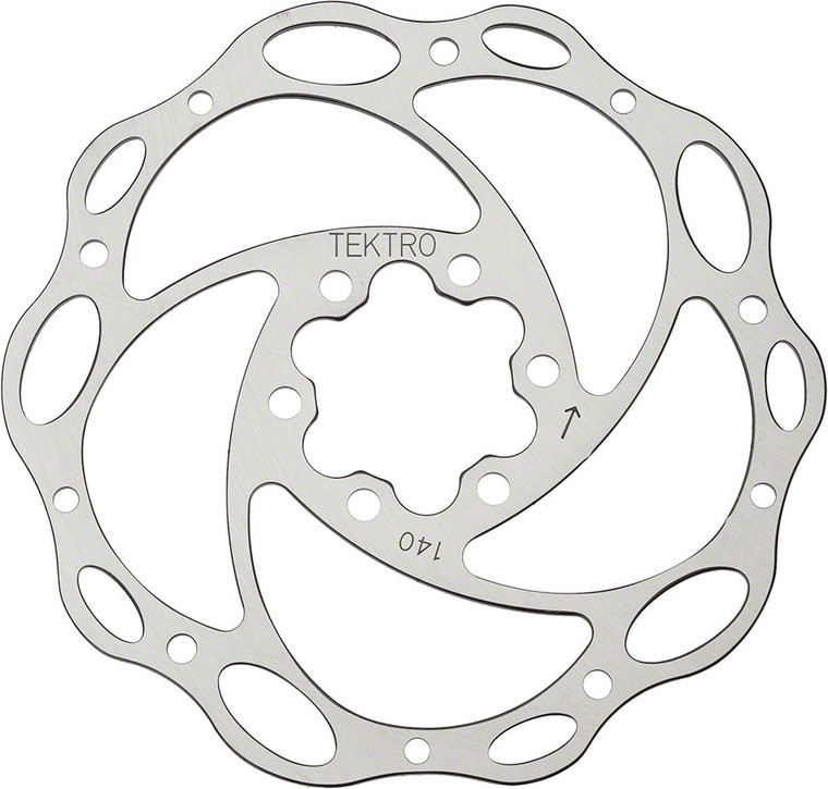 Tektro Lyra Cross Disc Brake Rotor - 140mm, 6-Bolt, Silver