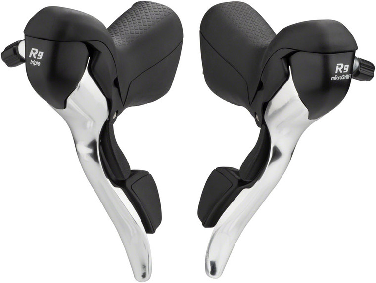 microSHIFT R9 Drop Bar Brake/Shift Lever Set 3x9-Speed Shimano Compatible Silver