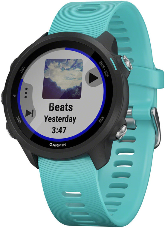 Garmin Forerunner 245 Music Wi-Fi GPS Running Watch: Black/Aqua