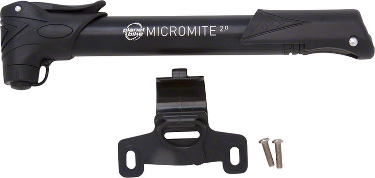 Planet Bike Micro Mite II Dual Stage Mini Frame Pump: Presta/Schrader, Black