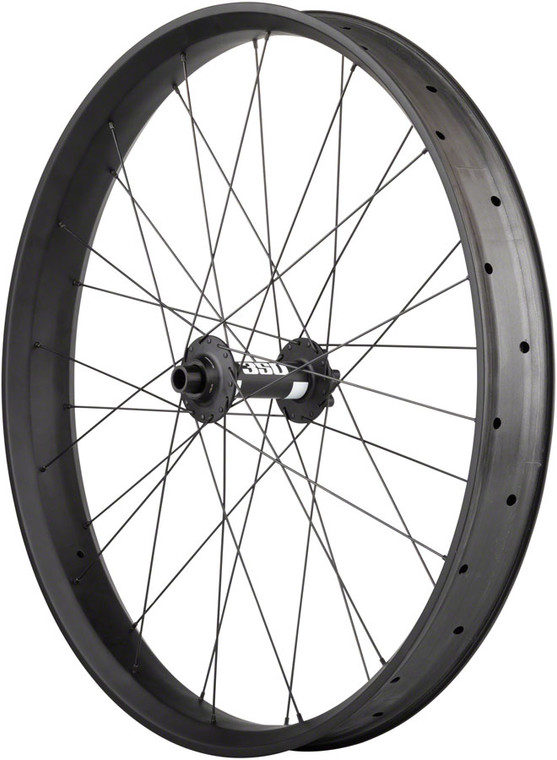 Custom Alex CF-1 Carbon DT Swiss 350 Disc Front Wheel - 26" Fat, 15 x 150mm, 6-Bolt, Black