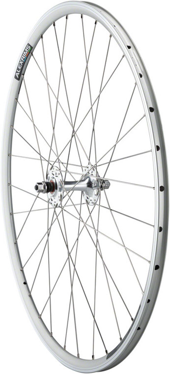 Quality Wheels Value Double Wall Series Track Front Front Wheel - 700, 9x1 Threaded x 100mm, Rim Brake, Silver, Clincher, Cartridge
