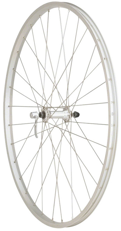 Quality Wheels Value Single Wall Series Front Wheel - 700, QR x 100mm, Rim Brake, Silver, Clincher