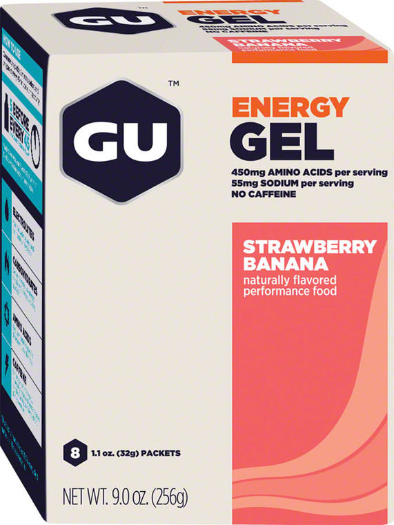 GU Energy Gel: Strawberry/Banana, Box of 8