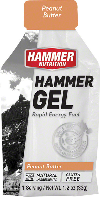 Hammer Gel: Peanut Butter, 24 Single Serving Packets