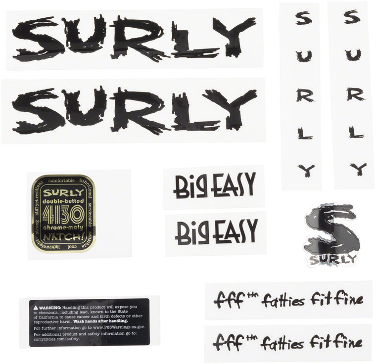 Surly Big Easy Frame Decal Set - Black