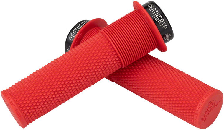 DMR Deathgrip Grips - Red, Lock-On, Flange, Thick