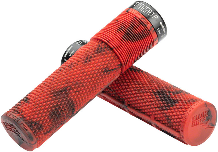 DMR Deathgrip Grips - Marble Red, Lock-On, Thick