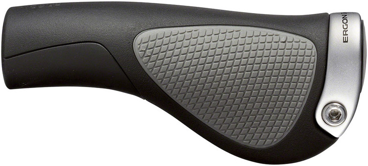 Ergon GP1 Grips - Black/Gray, Lock-On, Small