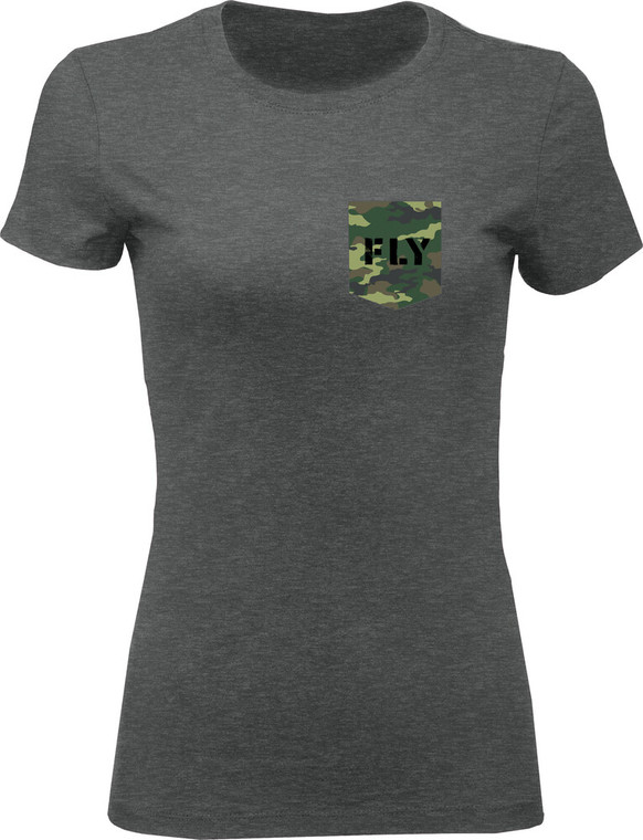 Fly Racing Women's Camo Tee | Dark Grey Heather