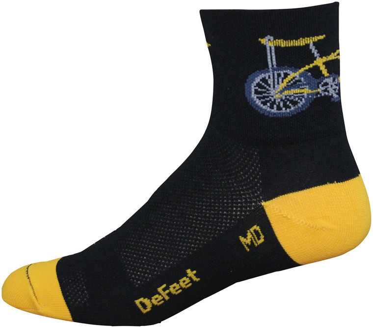 DeFeet Aireator Banana Bike Socks | 3 inch | Black/Yellow