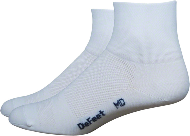 DeFeet Aireator D-Logo Socks | 3 inch | White
