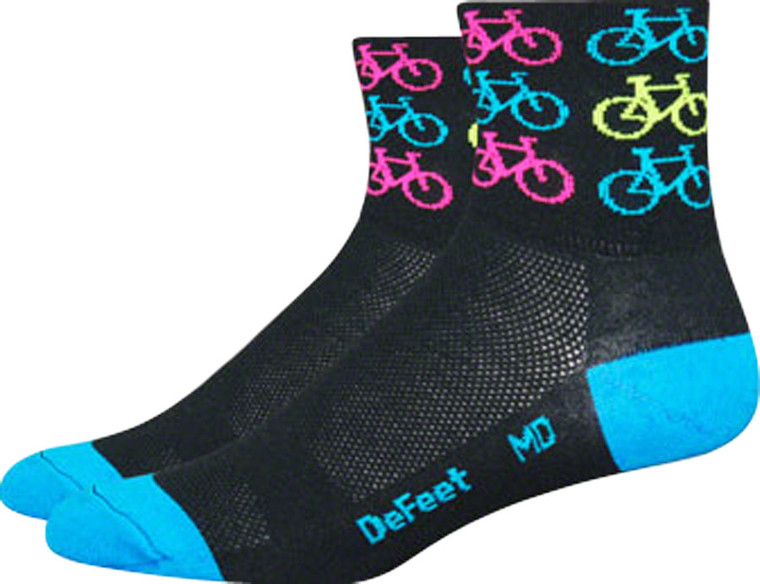 DeFeet Aireator Cool Bikes Socks | 3 inch | Blue/Black