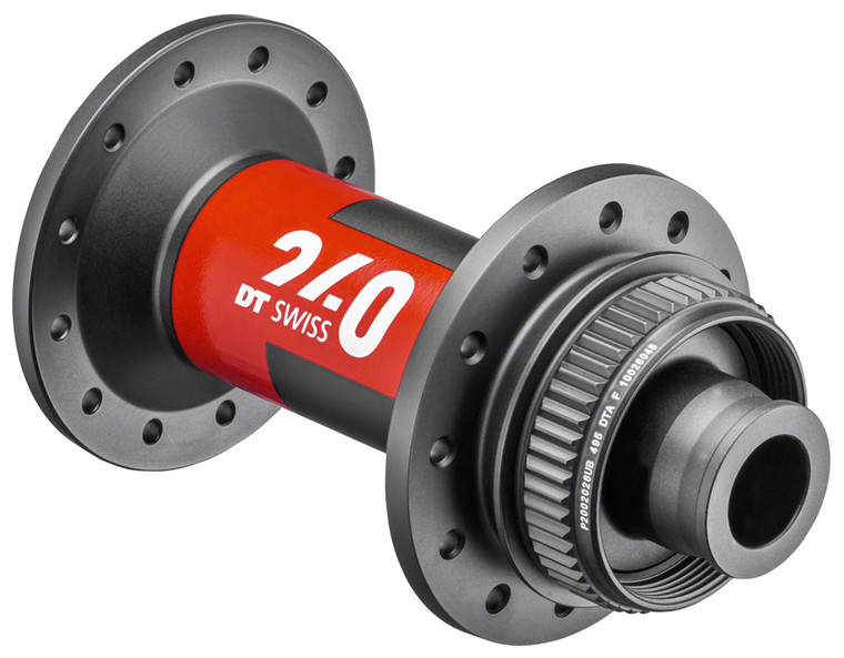 DT Swiss 240 Front Hub - 12 x 100mm, Center Lock, 24h, Black/Red