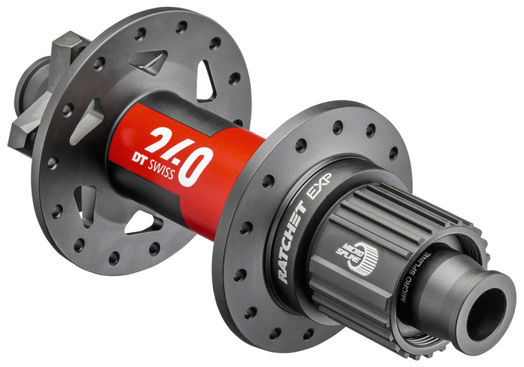 DT Swiss 240 EXP Rear Hub - 12x148mm, 6-Bolt, Micro Spline, Black/Red, 28H, 36pt