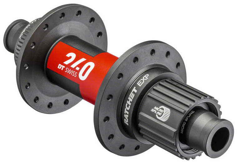 DT Swiss 240 EXP Rear Hub - 12x148mm Center-Lock Micro Spline Black/Red 32H 36pt