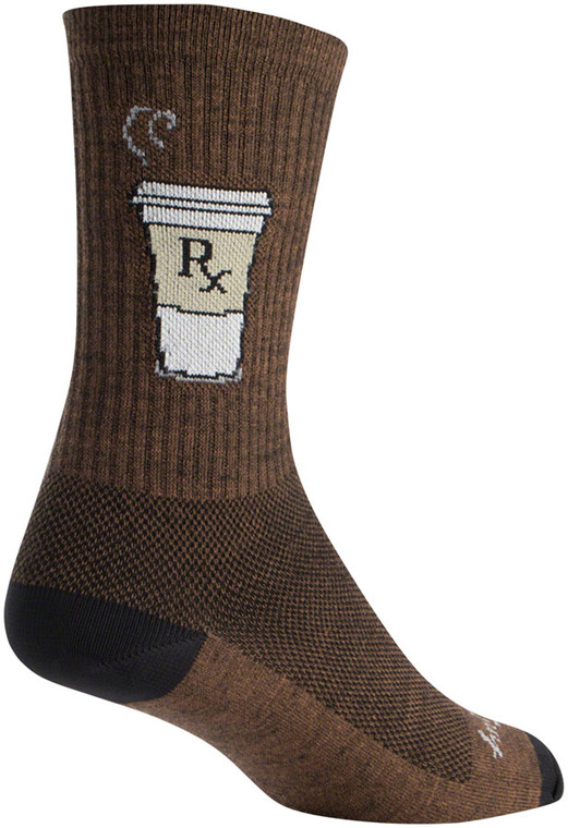 SockGuy Addict Wool Socks | 6inch | Brown