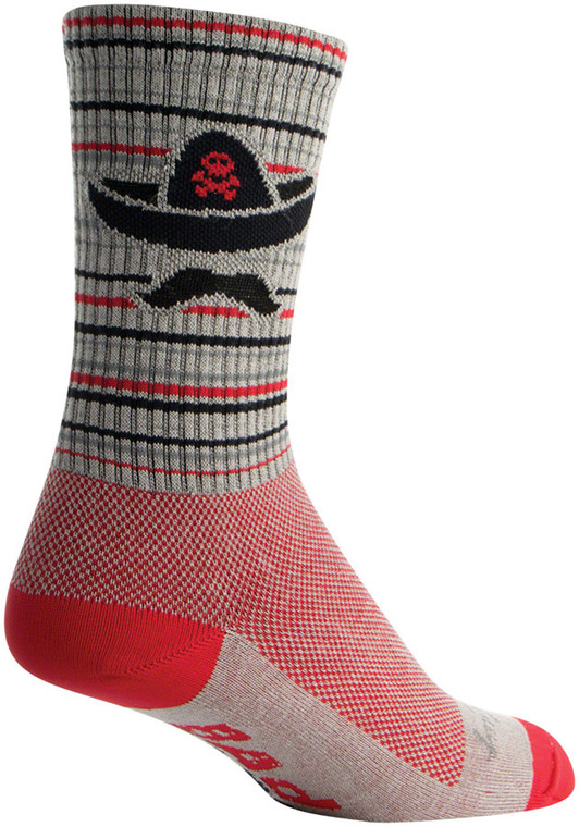 SockGuy Bad Hombre Crew Socks | 6 inch | Khaki/Red/Black