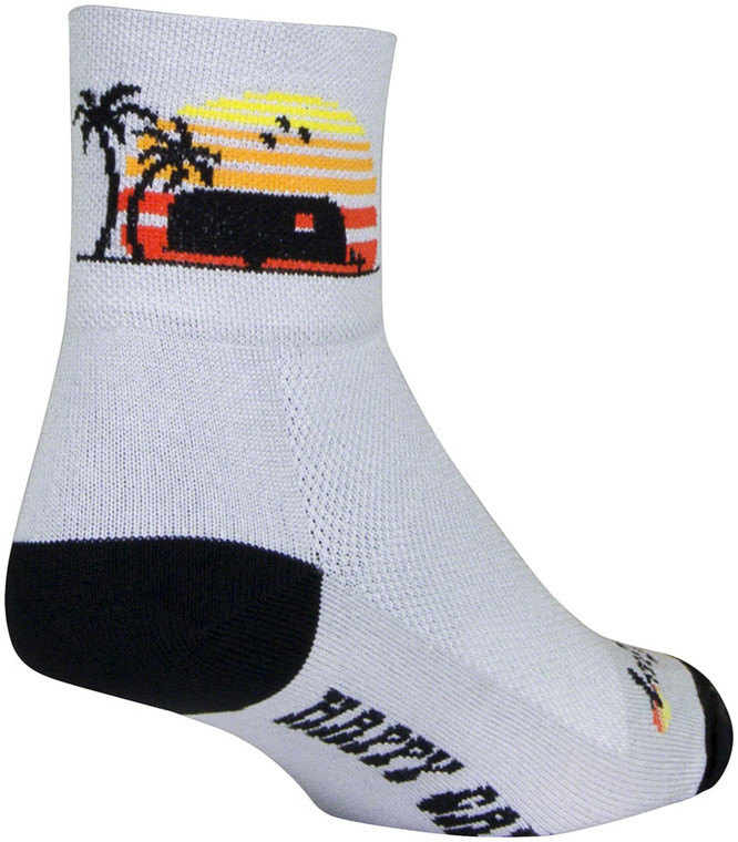 SockGuy Classic Happy Camper Socks | 3 inch | Gray/Black/Orange