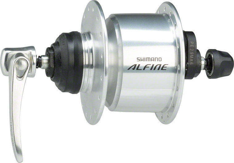 Shimano Alfine DH-S501 Dynamo Front Hub - QR x 100mm, Center-Lock, Silver, 32h