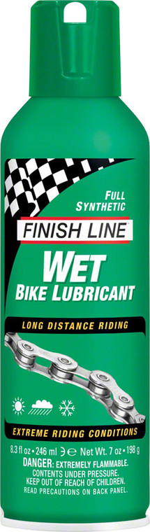 Finish Line WET Bike Chain Lube - 8 fl oz, Aerosol