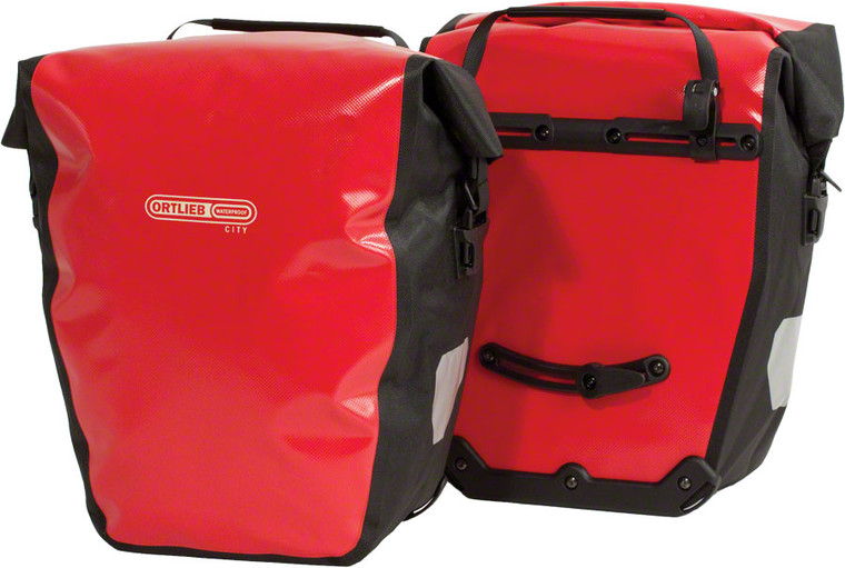 Ortlieb Back-Roller City Rear Pannier: Pair Red/Black