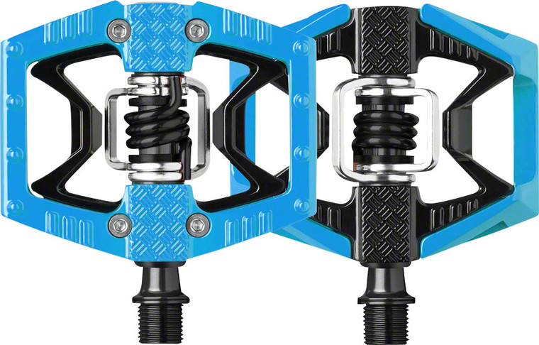 Crank Brothers Double Shot 2 Pedals - Single Side Clipless with Platform, Aluminum, 9/16", Blue/Black