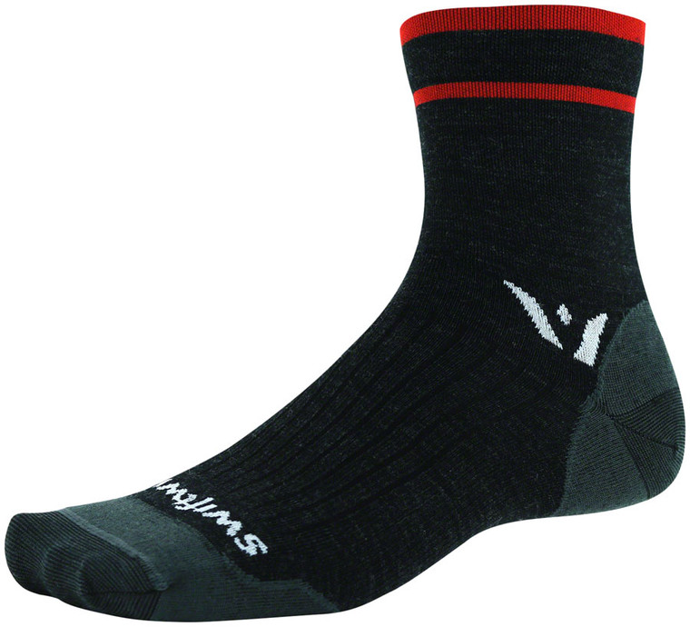 Swiftwick Pursuit Four Ultralight Socks | 4 inch | Coal Red