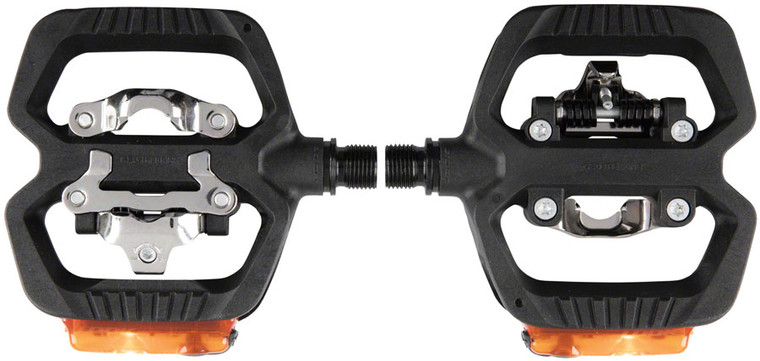 LOOK GEO TREKKING VISION Pedals - Single Side Clipless with Platform, Chromoly, 9/16", Black