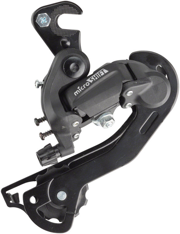 microSHIFT M21 Rear Derailleur - 6,7 Speed Long Cage Dropout Claw Hanger Black