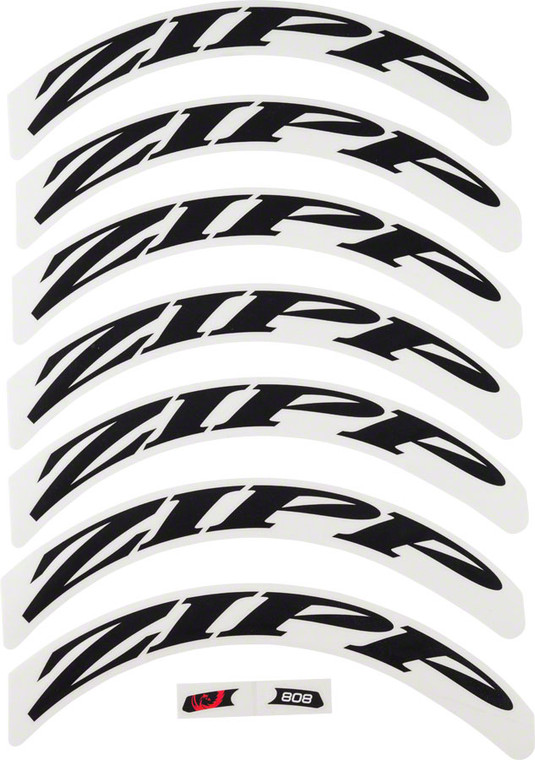 Zipp Speed Weaponry Decal Set: Disc / 808 Matte Black Logo, Complete for One Wheel