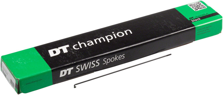 DT Swiss Champion Spoke: 2.0mm, 300mm, J-bend, Black, Box of 100