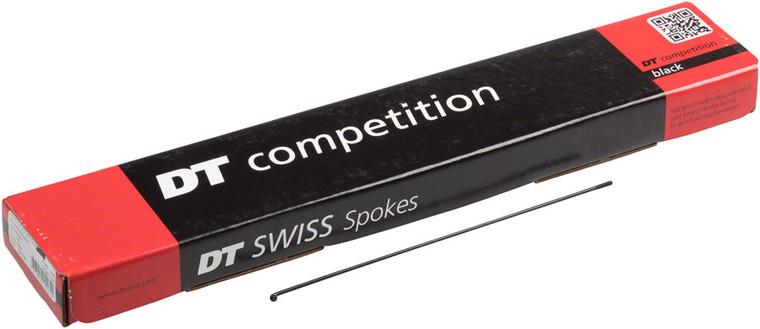 DT Swiss Competition Spoke: 2.0/1.8/2.0mm, 187mm, J-bend, Black, Box of 100
