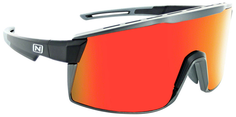 Optic Nerve Fixie Max Sunglasses - Matte Black, Aluminum Lens Rim, Brown Lens with Red Mirror