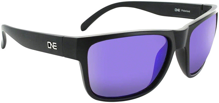 ONE Kingfish Polarized Sunglasses: Matte Black with Polarized Brown Blue Mirror Lens