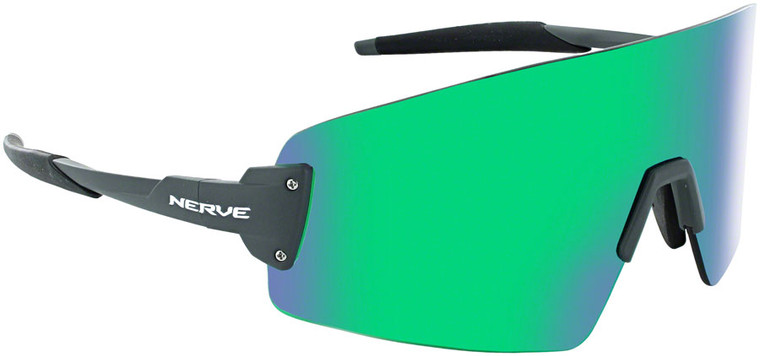 Optic Nerve FixieBLAST Sunglasses - Shiny Grey, Smoke Lens with Green Mirror