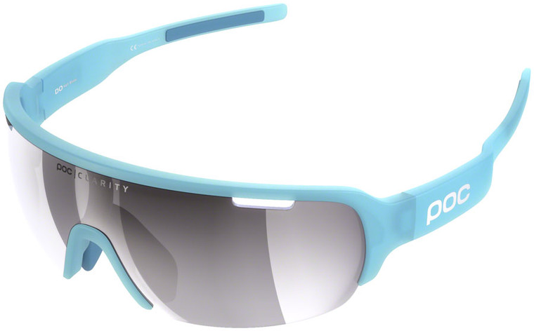 POC Do Half Blade Sunglasses - Basalt Blue, Violet/Silver Mirror Lens