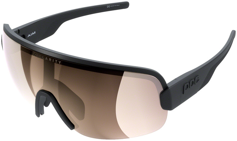 POC AIM Sunglasses - Uranium Black, Brown/Silver-Mirror Lens