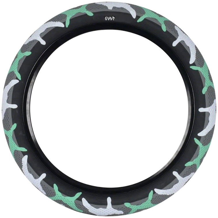 Cult X Vans Tire - 26 x 2.1, Clincher, Wire, Teal Camo/Black