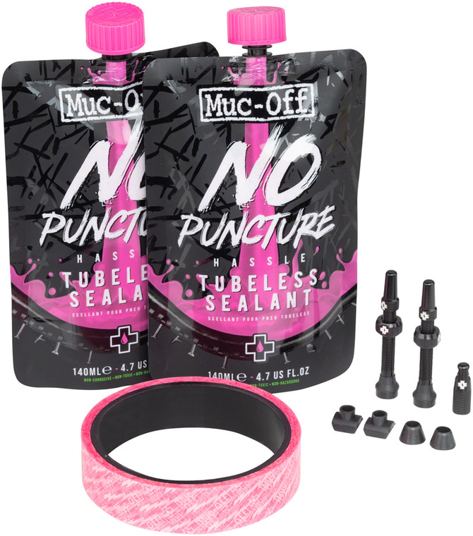 Muc-Off Ultimate Tubeless Kit - Road/Gravel/CX, 21mm Tape, 44mm Valves