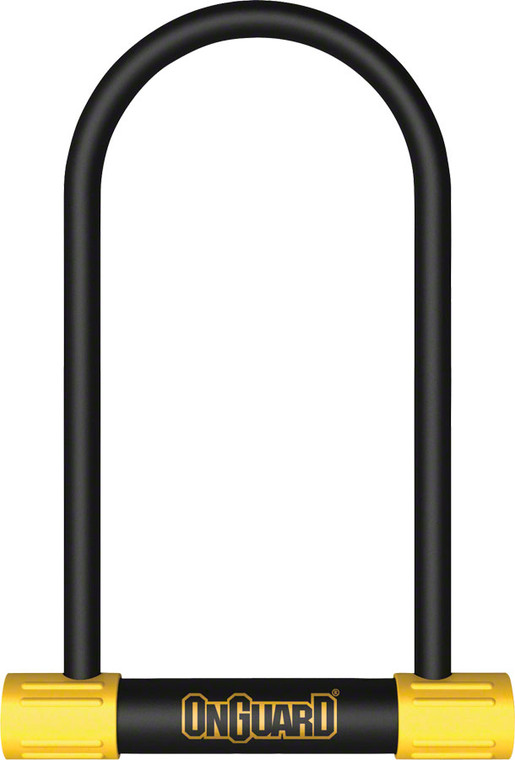 OnGuard BullDog Series U-Lock - 4.5 x 11", Keyed, Black/Yellow, Includes bracket