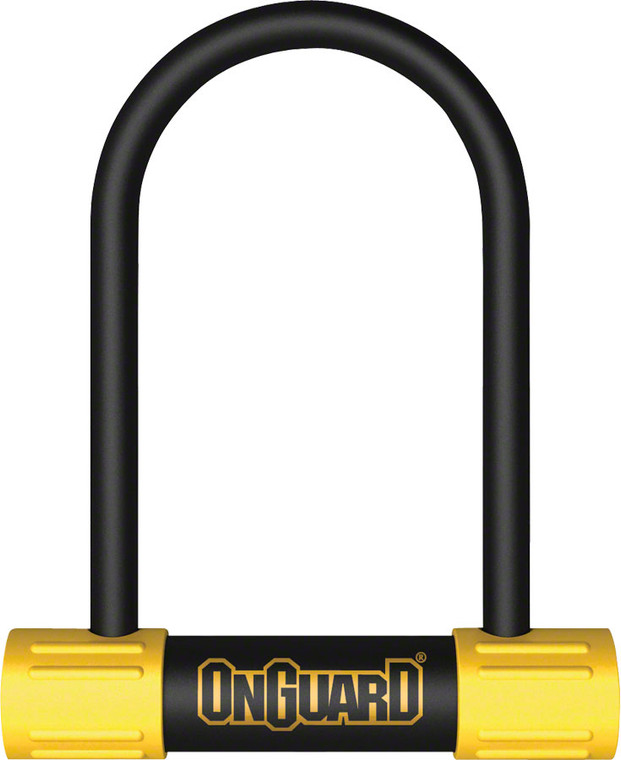 OnGuard BullDog Series U-Lock - 3.5x5.5", Keyed, Black/Yellow, Includes bracket