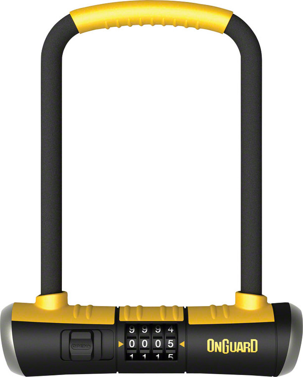 OnGuard BullDog Series U-Lock - 4.5x9" Combination Black/Yellow Includes bracket