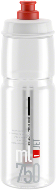 Elite SRL Jet Water Bottle 750ml - Clear/Red