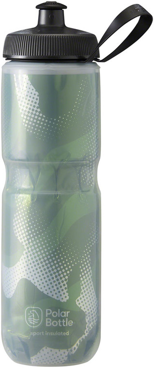 Polar Bottles Sport Contender Insulated Water Bottle - 24oz, Olive/Silver