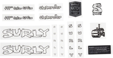 Surly Steamroller Decal Set - White - Cycle Sport LLC