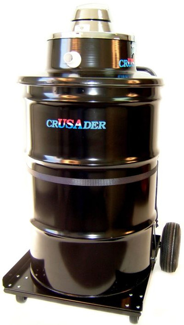 55 Gallon Slurry Vacuum shown with optional heavy duty 55 gallon cart and optional 55 gallon drum