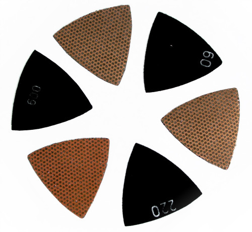 3" triangular grinding discs for concrete, marble and granite, wet/dry